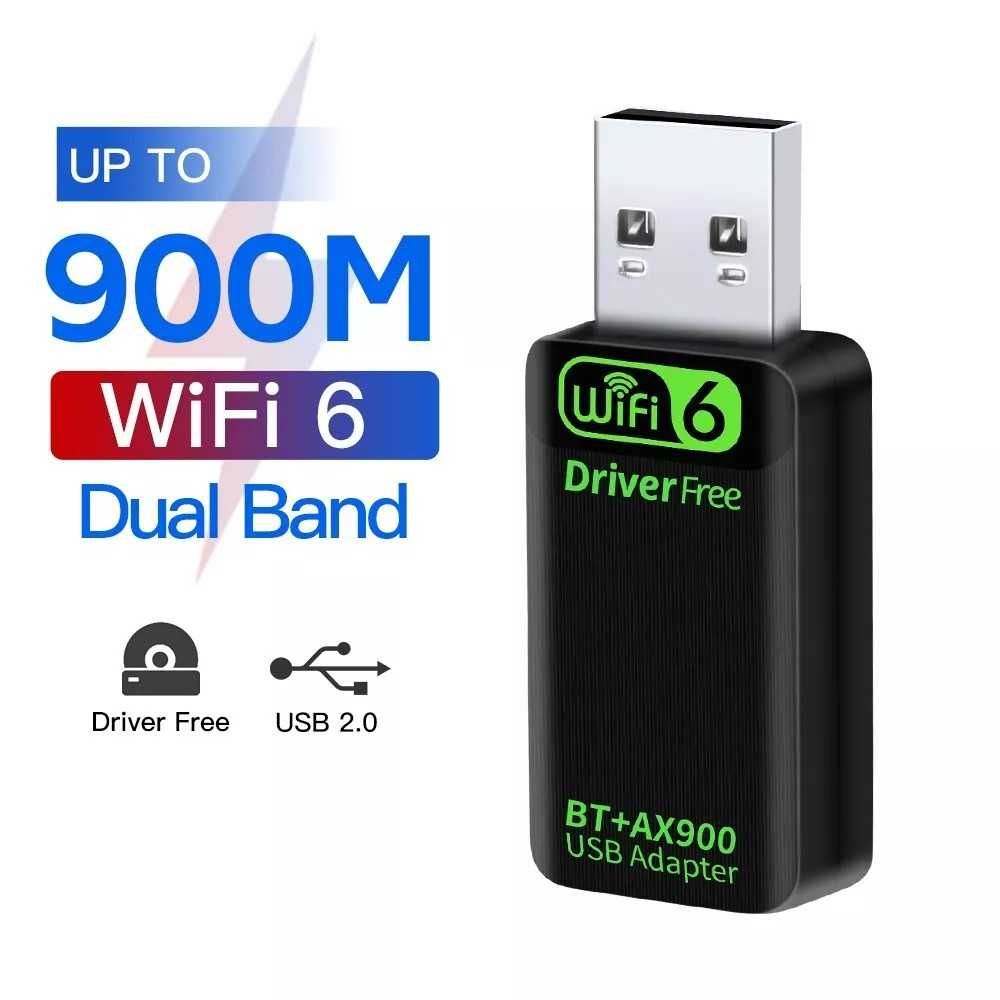 Дводіапазонний USB адаптер Wi-Fi 6, AX900 2.4/5ГГц+Bluetooth 5.4, Нове