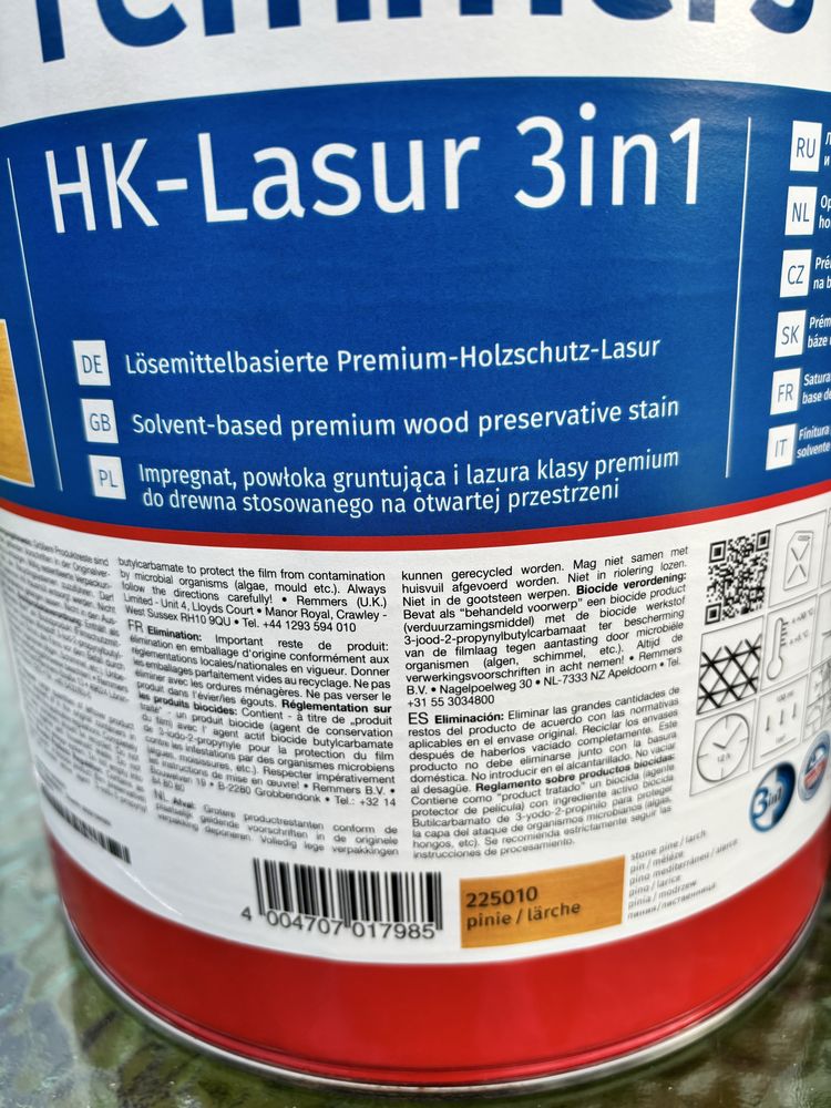 Remmers Impregnat HK- Lasur 3w1 drewno PINIA, 10 Litrów