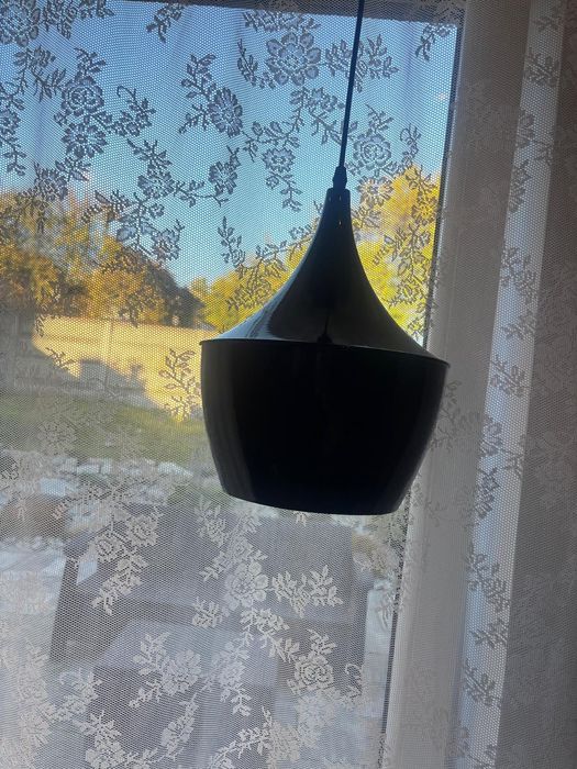 Lampa sufitowa klosz czarno złoty styl loft