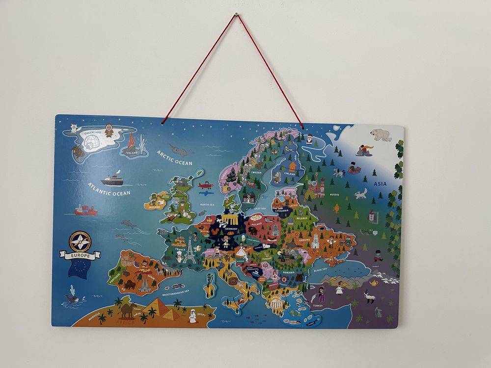 Playtive magnetyczna mapa Europy puzzle układanka edukacyjna kraje UE