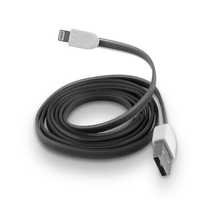 Forever Kabel Usb - Lightning 1,0 M 1A Czarny Silikonowy Płaski