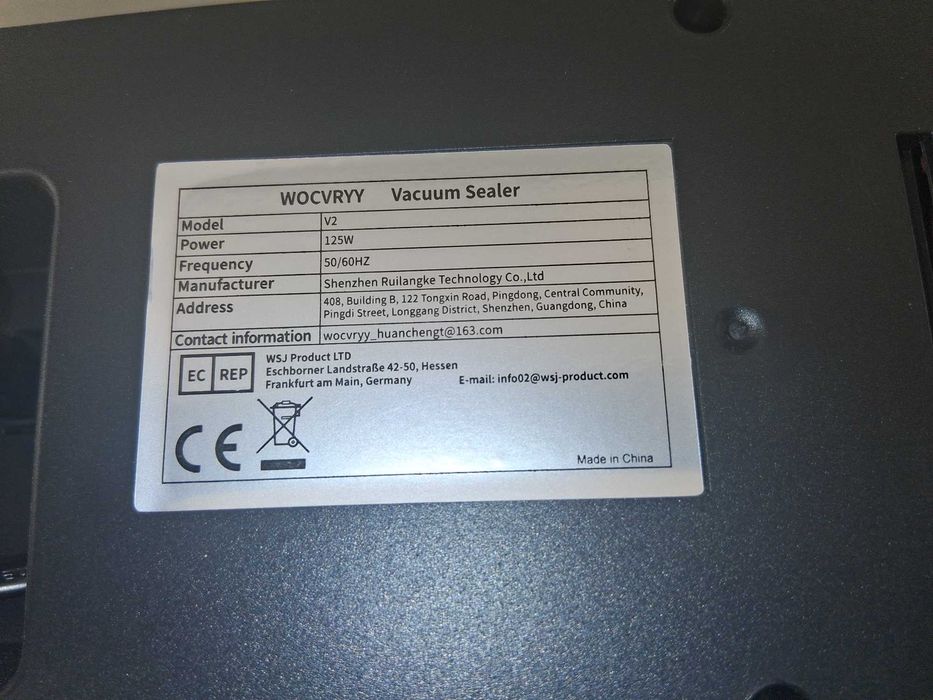 N172 WOCVRYY V2 Vacuum Sealer Zgrzewarka Próżniowa 125W