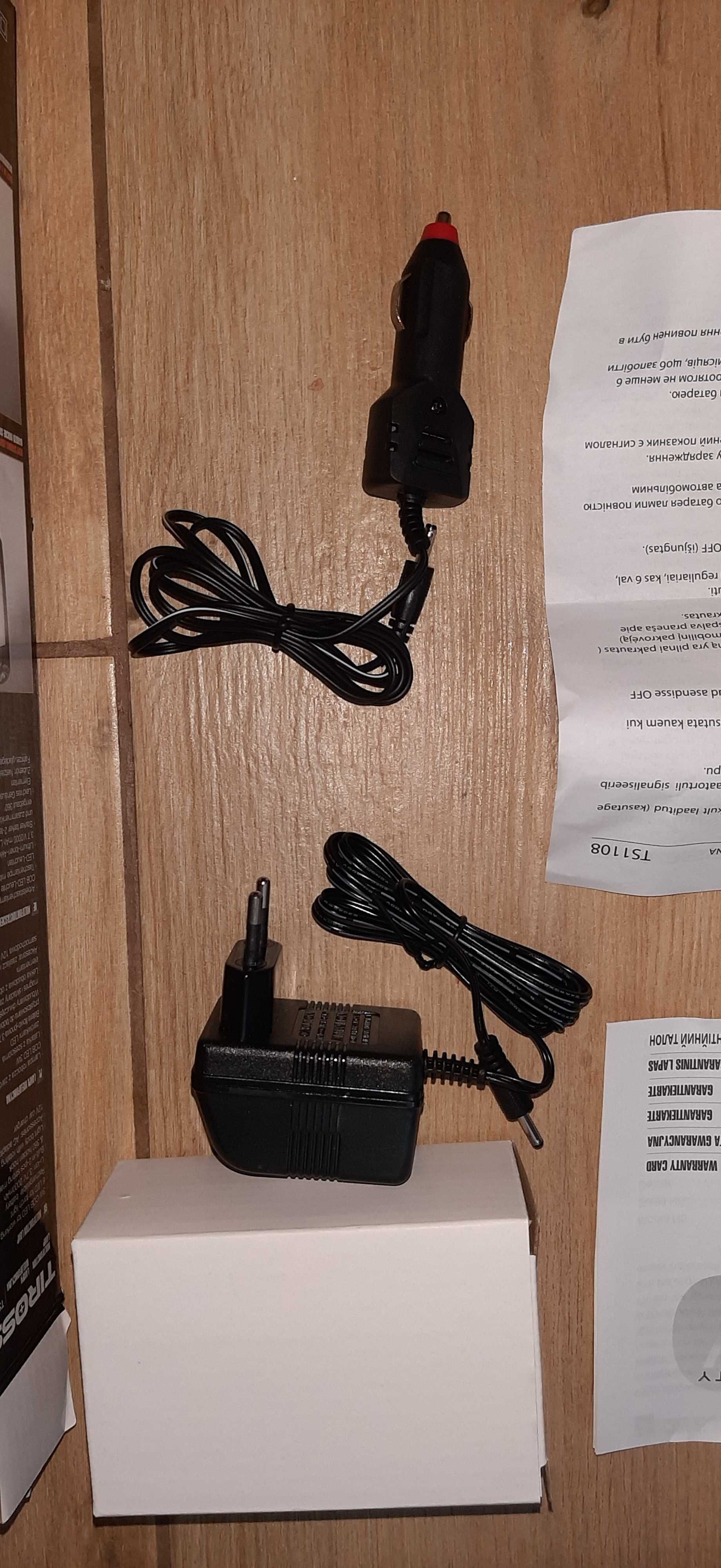 Фонарь Tiross TS-1108 БП 230В+автозарядное устройство 12В прикуривател