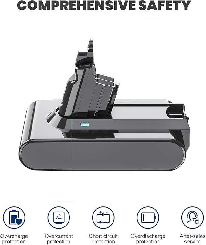 Akumulator V6 do Dyson 6000 mAh V6 DC58 z filtrem i 1 nasadką ochronną
