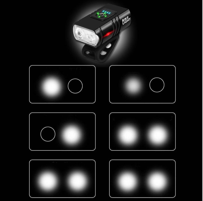 LAMPKA ROWEROWA led na rower kierownicę mocna akumulatorowa usb+tylna