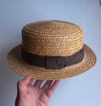 Chapéu de palha com fita castanha (adulto)