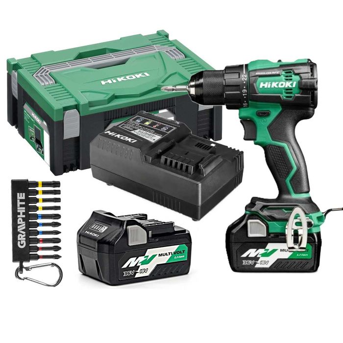 Hikoki Wiertarko-wkrętarka DS18DE WRZ komplet 2x BSL36A18