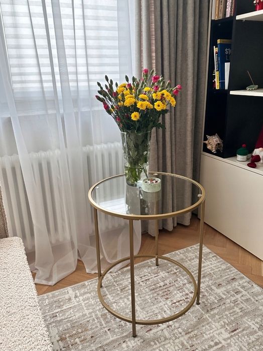Nowy stolik do salonu glamour złoty boczny kawowy deserowy loft