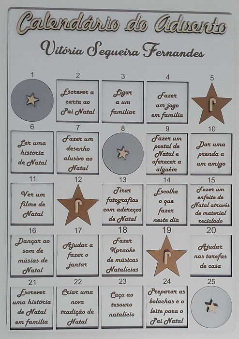 Natal, Calendário do advento personalizado