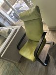Beautiful green velvet rocking chair