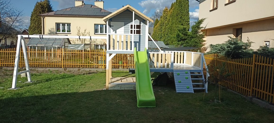 Domek dla dzieci drewniany, place zabaw, piaskownice, huśtawki