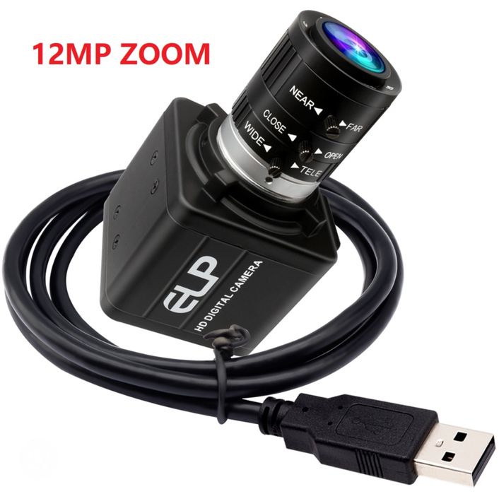 Kamera internetowa ELP 12MP USB z zoomem do komputera 1080P 120 kl./s
