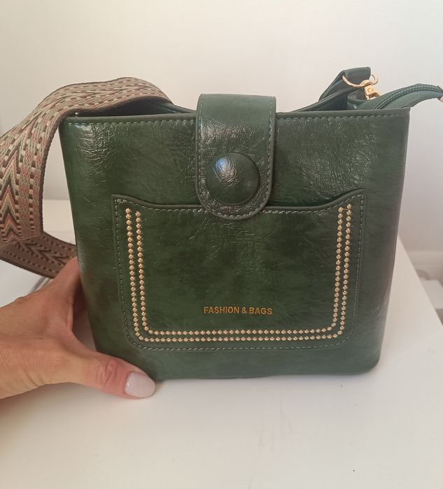 Mala tiracolo Verde estilo Vintage