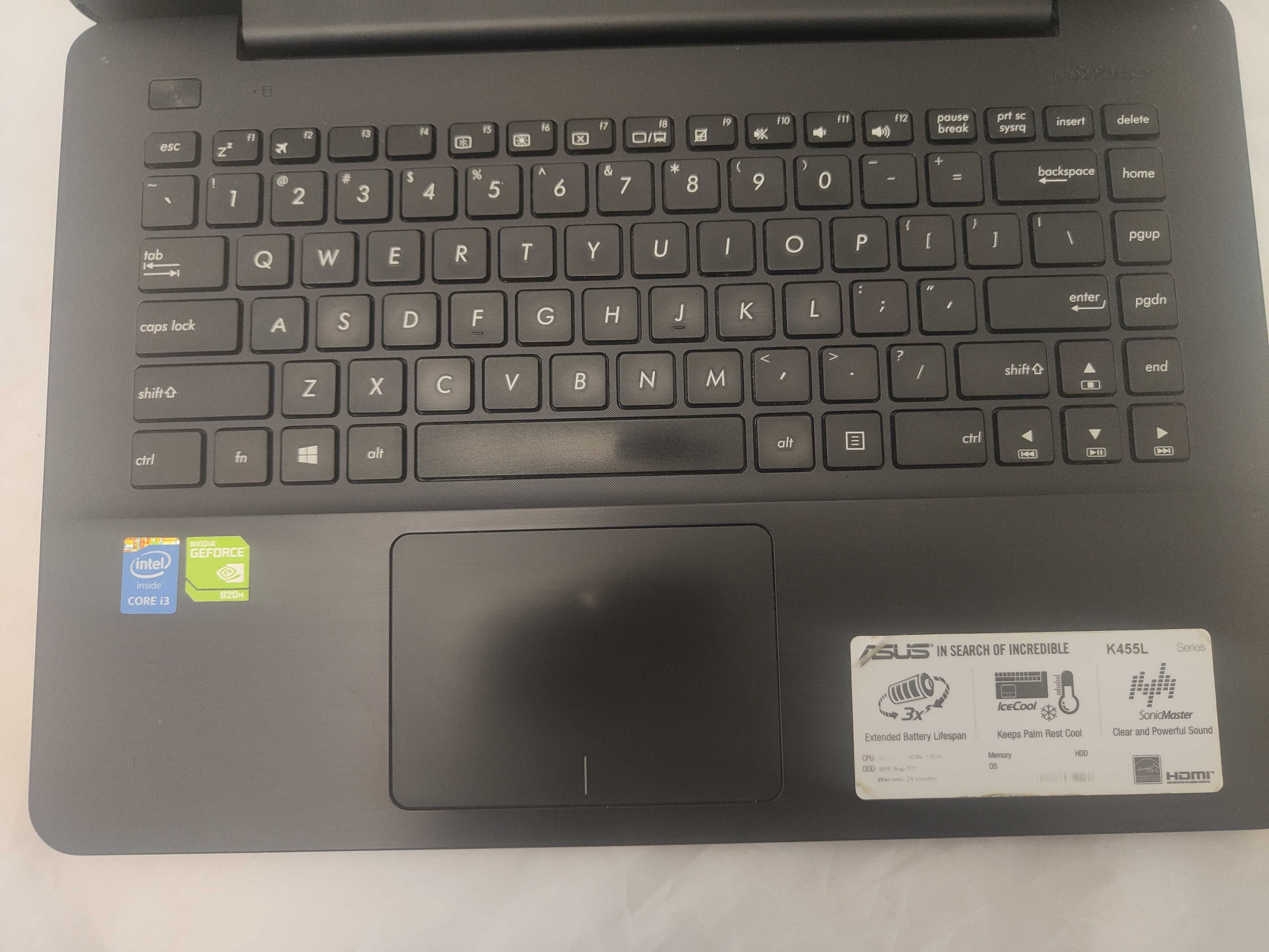 Laptop Asus K455L/14.1/i3/8 ram/256 SSD/GeForce 2GB/Bioskomp/GWARANCJA