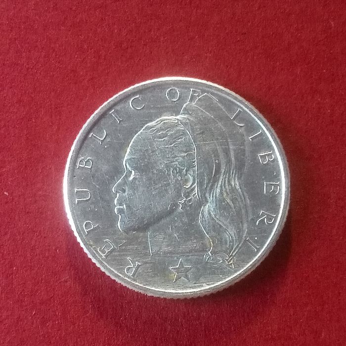 moeda prata 25 cents liberia 1960