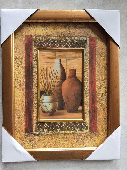 Obraz wazony w złotej ramce Nowy