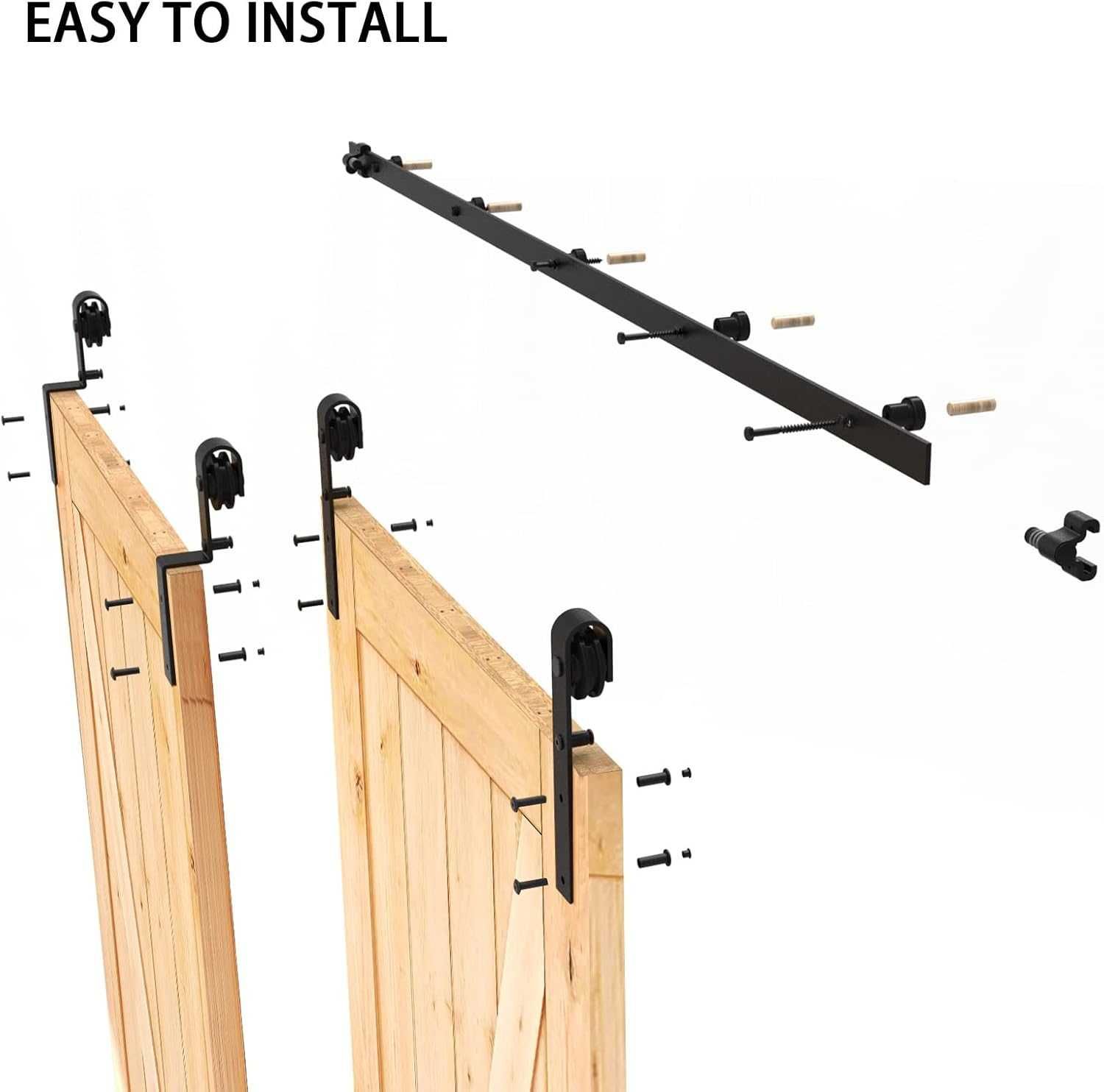 Podwójny system drzwi przesuwnych prowadnica LOFT, RETRO 214cm, zestaw