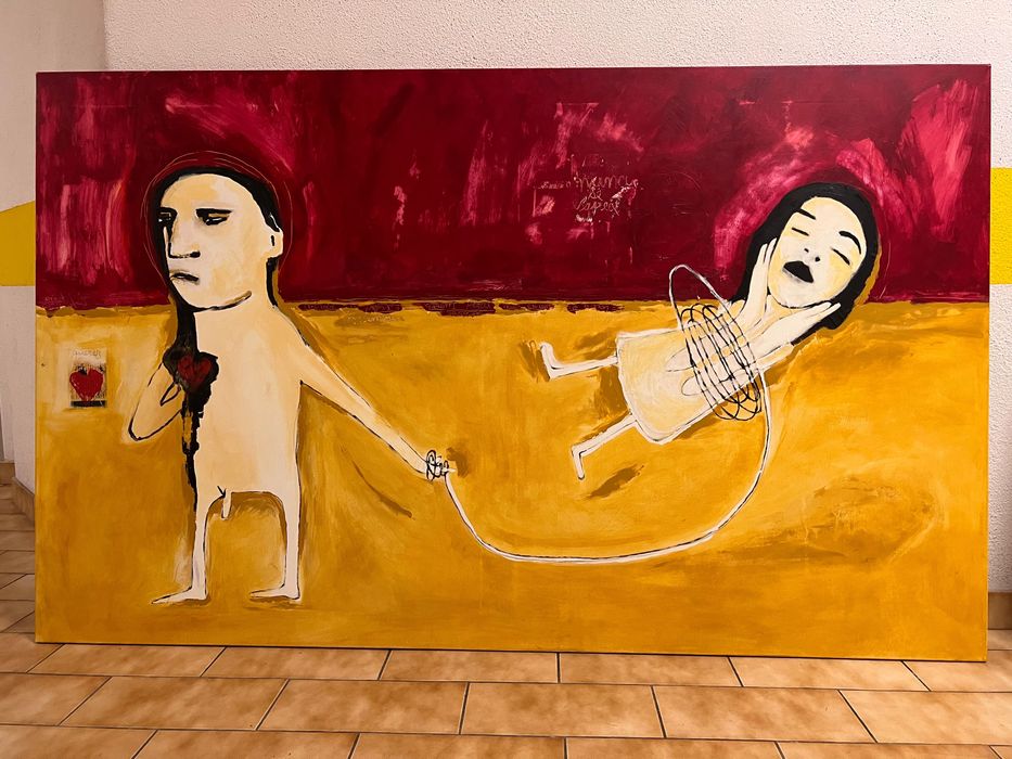Conjunto 2 Telas: 110 x 180 e 60 x 60 "Amor Platónico" de Sofia Silva