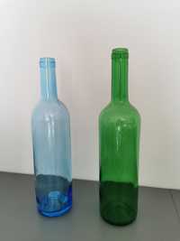 Ozdobne butelki szklane 750ml butelka zielona niebieska