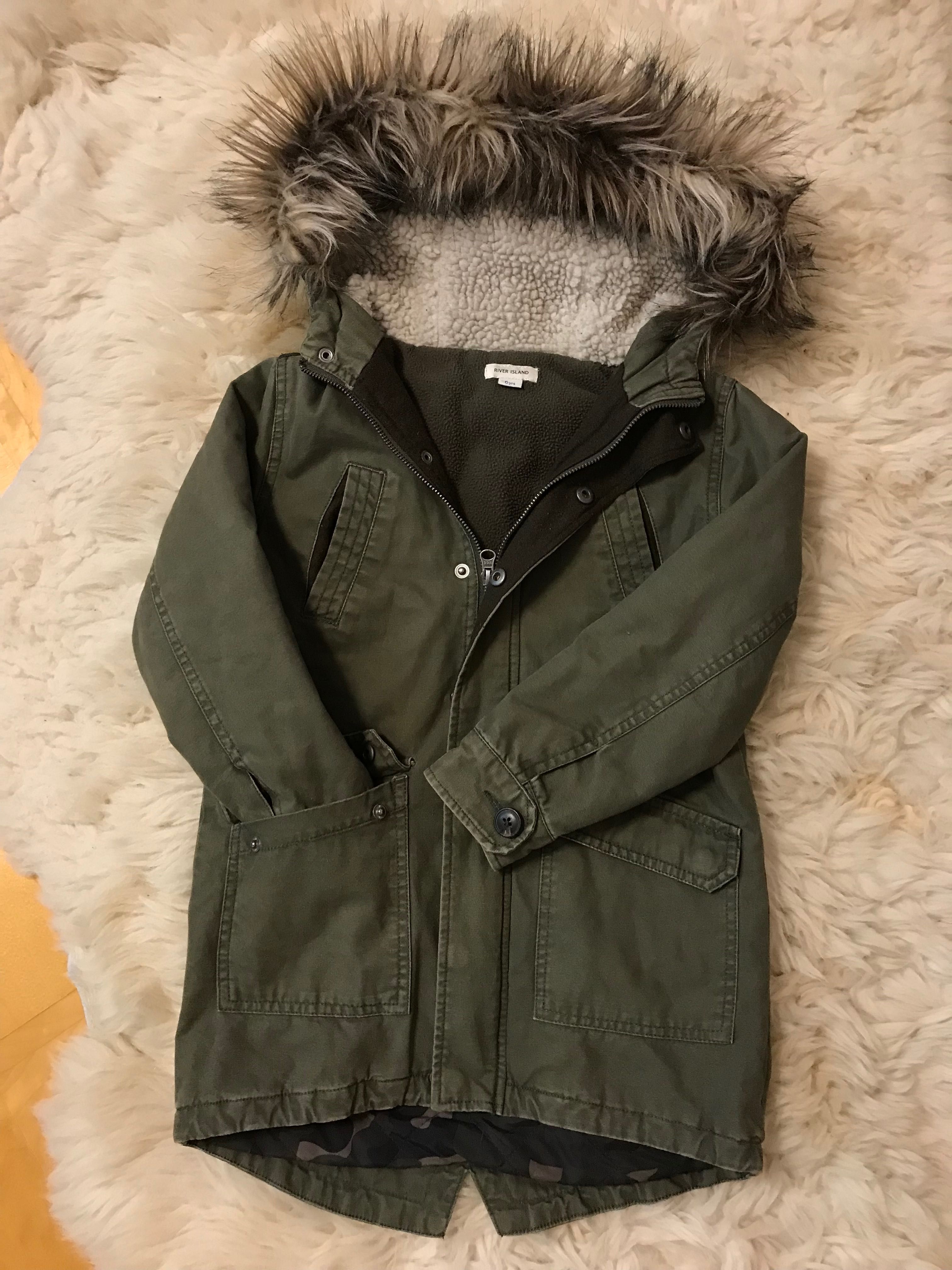 River Island parka jesienno-wiosenna khaki kaptur r 116