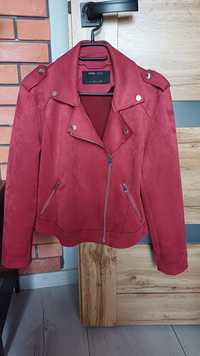 Sinsay czerwona zamszowa kurtka ramoneska r. 42 XL