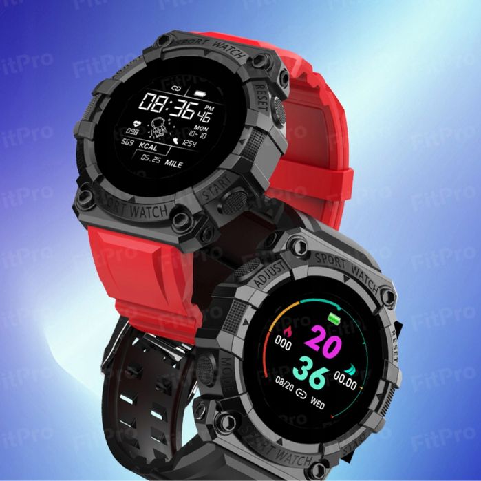 Smartwatch Zegarek Sportowy Kroki Kalorie Puls - Czerwony