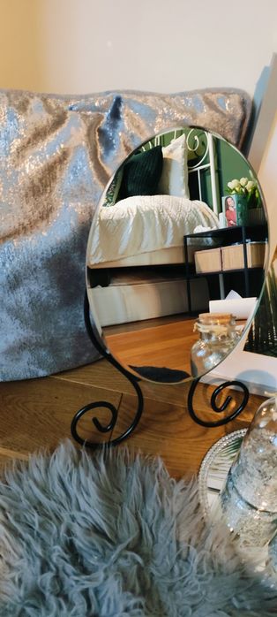 Zestaw Glamour zasłona firanka lusterko ramki