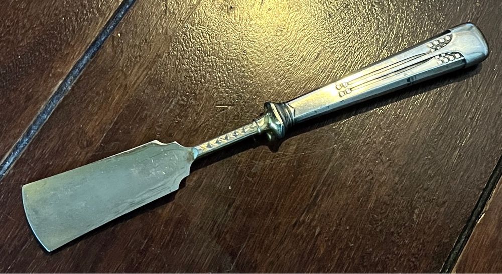 WMF - posrebrzany zestaw noży do pasztetu i sera - katalog - XIXw