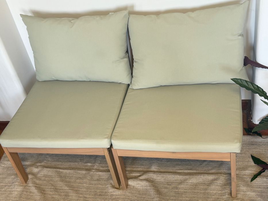 Sofá de jardim modular de 2 peças em madeira de acácia Filips