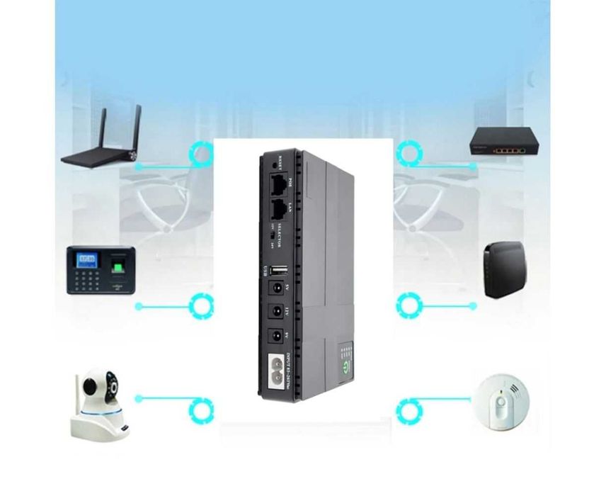 Акція! Повербанк для роутера, DC1018P 5V/ 9V/ 12V/ 15V/24V 10000mAh