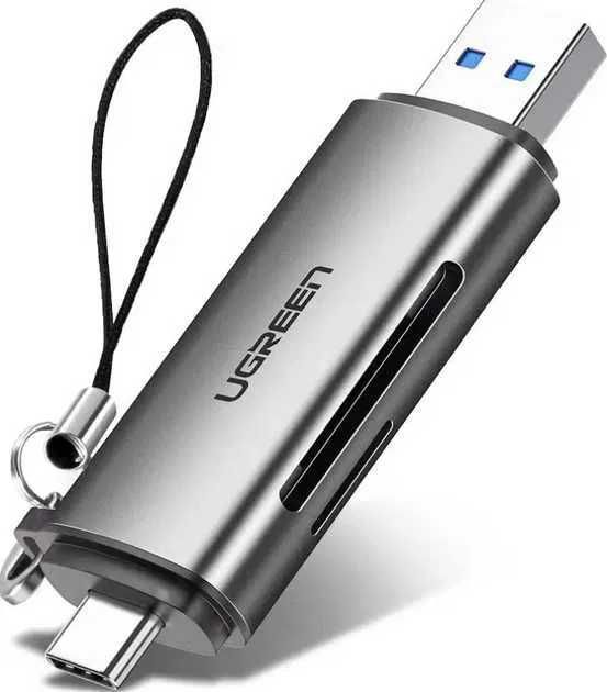 Кардрiдер 2в1 UGREEN CM185 USB-C/USB-A Card Reader (50706) SD/TF card