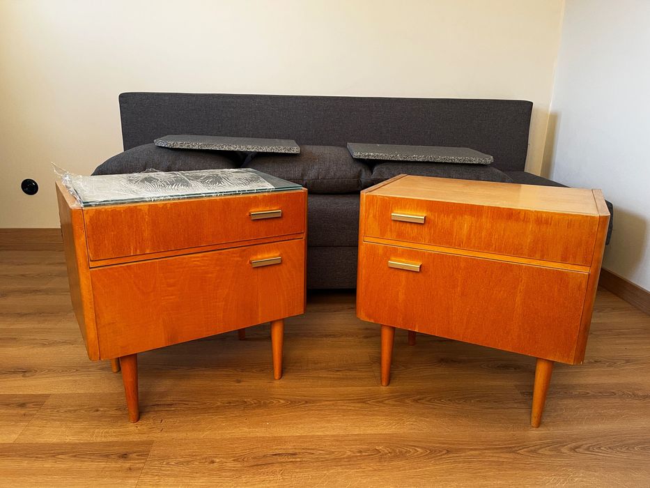 Komplet szafek nocnych lata 70 – styl vintage, stan dobry