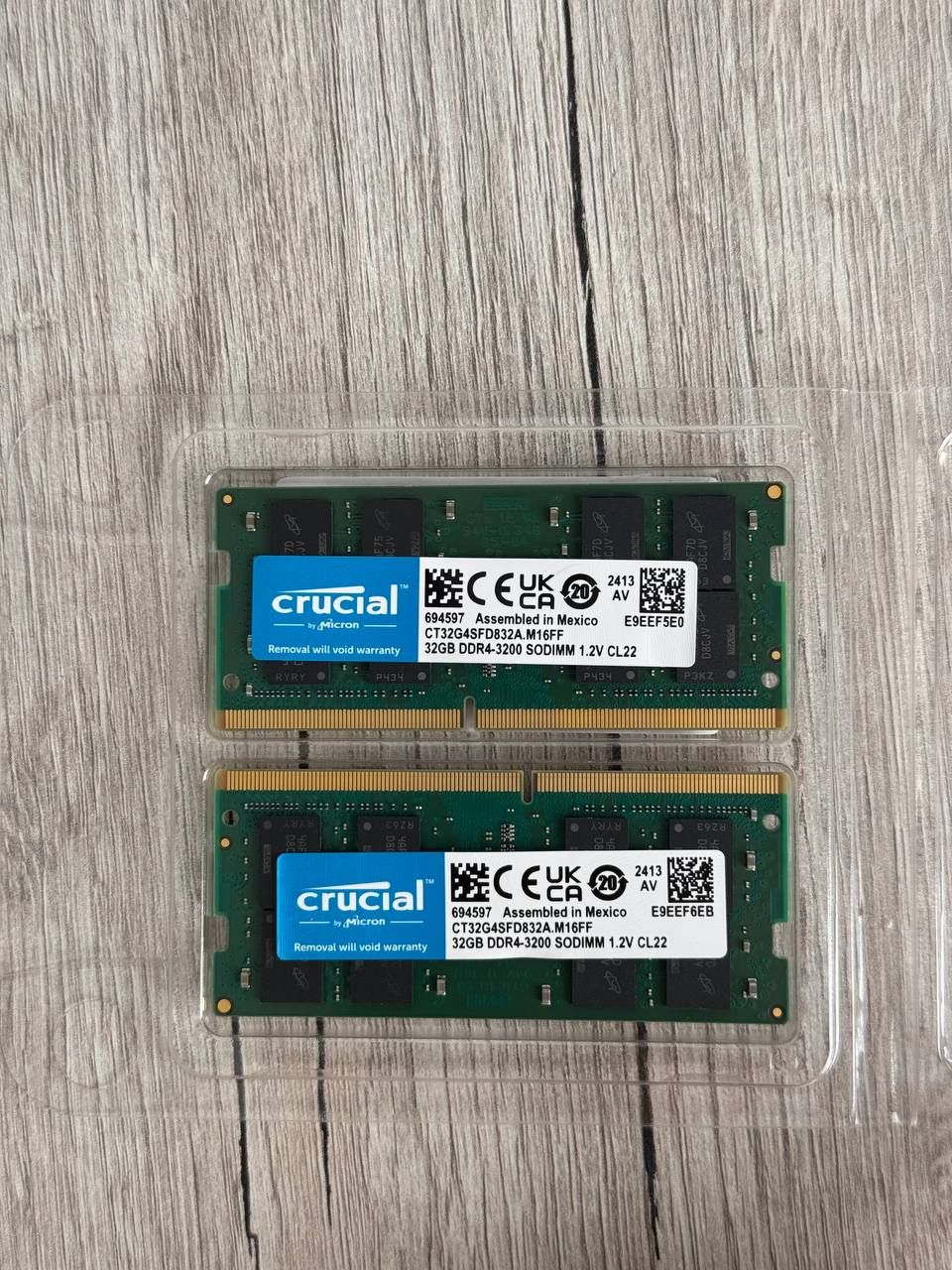 Оперативна памʼять Crucial DDR4 SODIMM 64GB 3200MHz (CT2K32G4SFD832A)