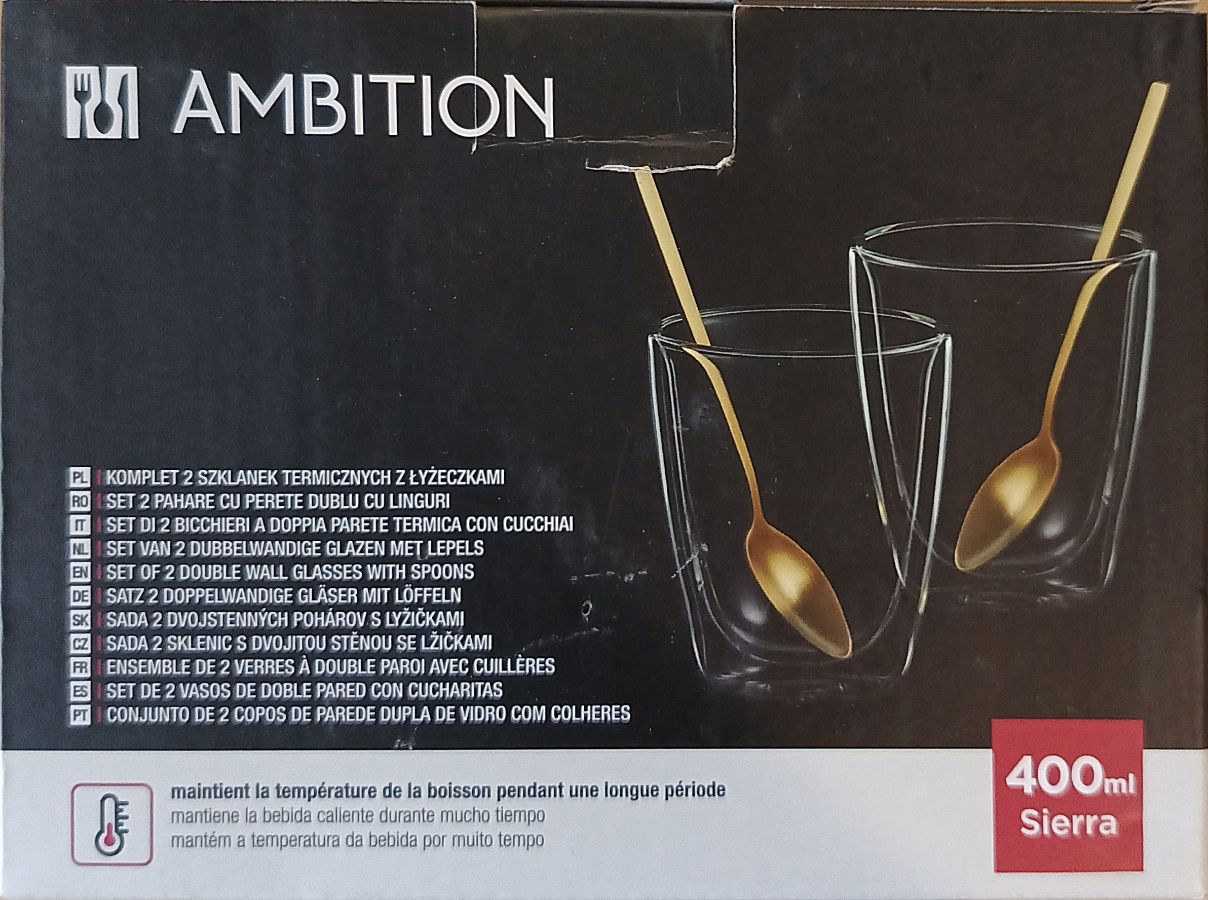 Szklanki Termiczne Ambition Bez Łyżeczek  Kpl (2Szt)