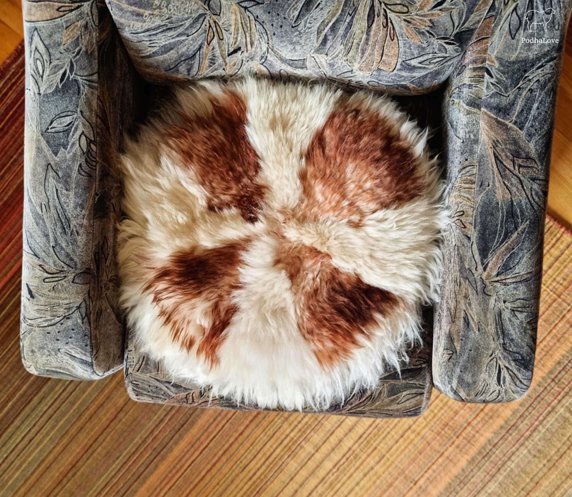 Skóra Owcza Premium Dywanik na krzesło Ze Skóry Owczej Naturalny Okrąg
