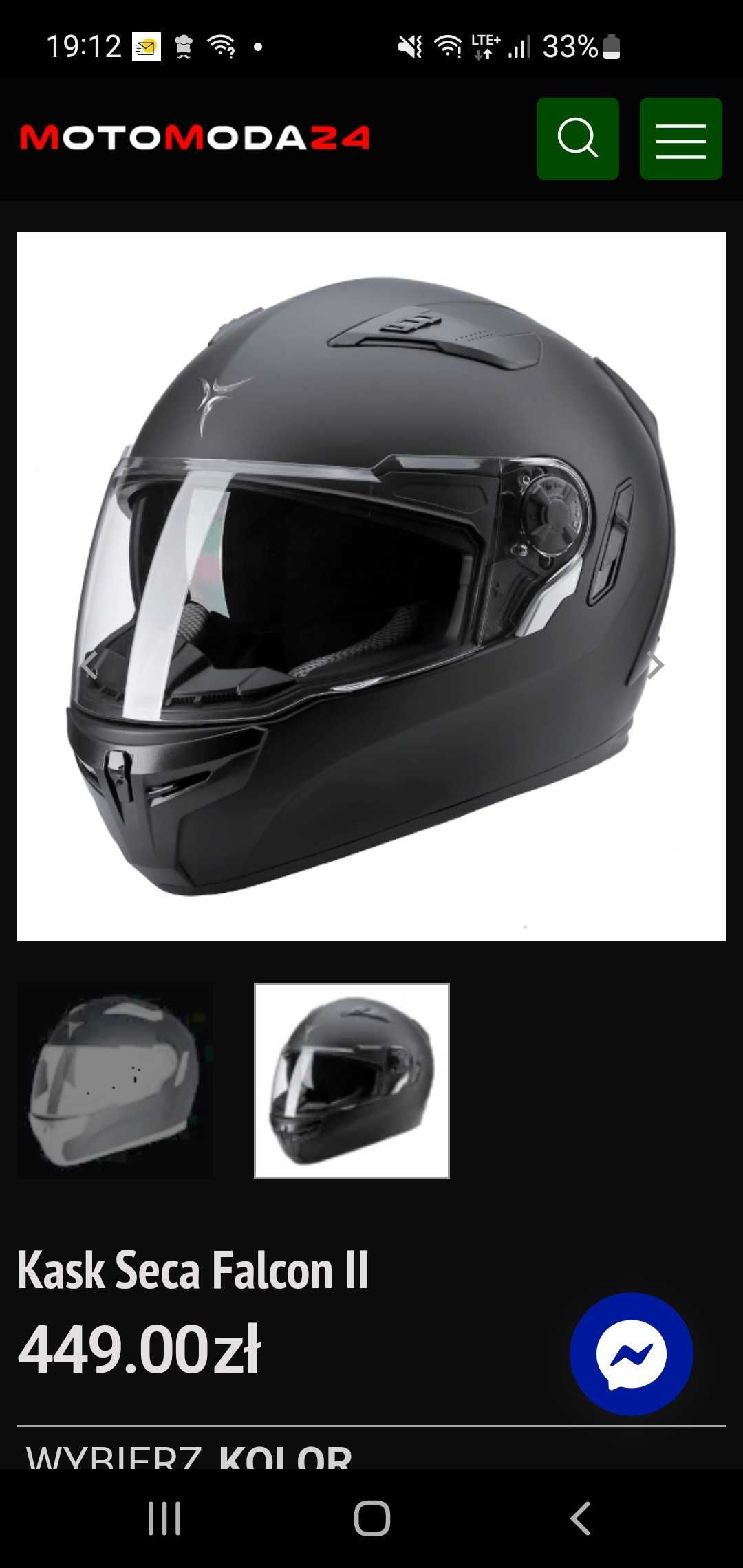 Kask Seca Falkon II black matt Pinlock