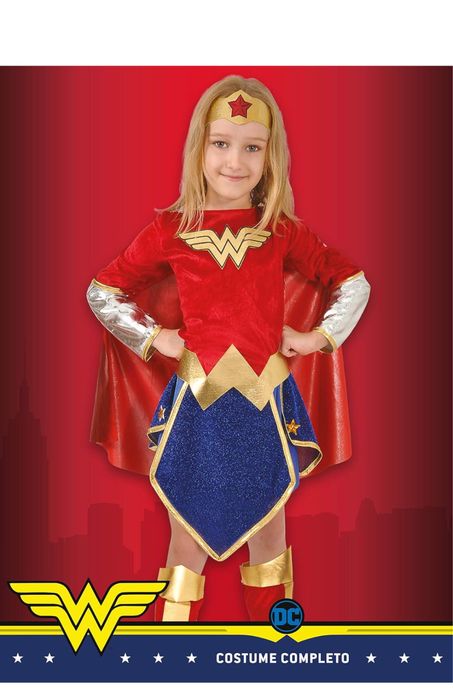 Fato halloween mulher maravilha 4/5 anos