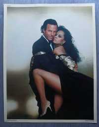 Mini Poster Promocional Júlio Iglesias Diana Ross 1984