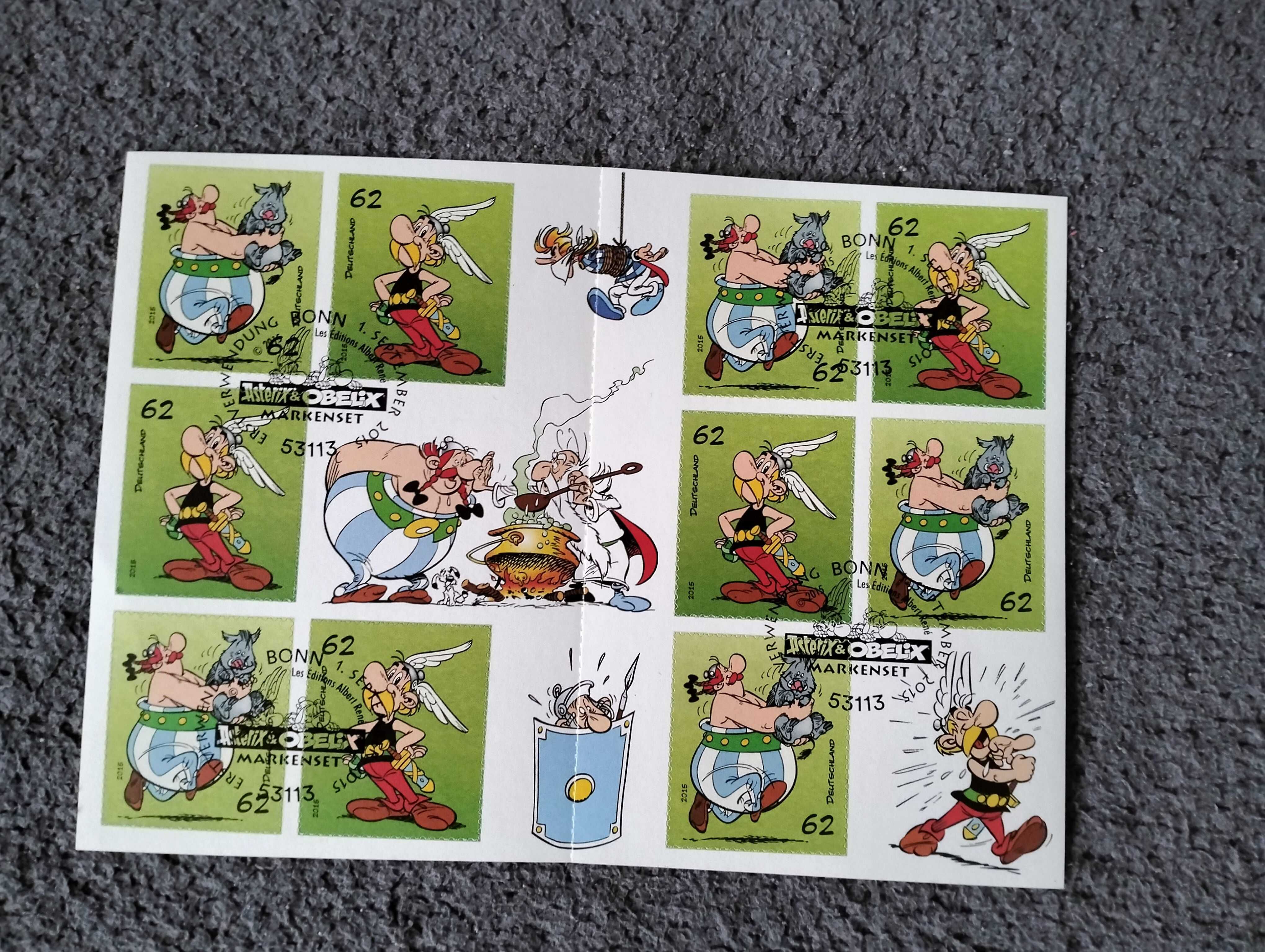 Komiks Asterix i Obelix, zestaw, blok, znaczki