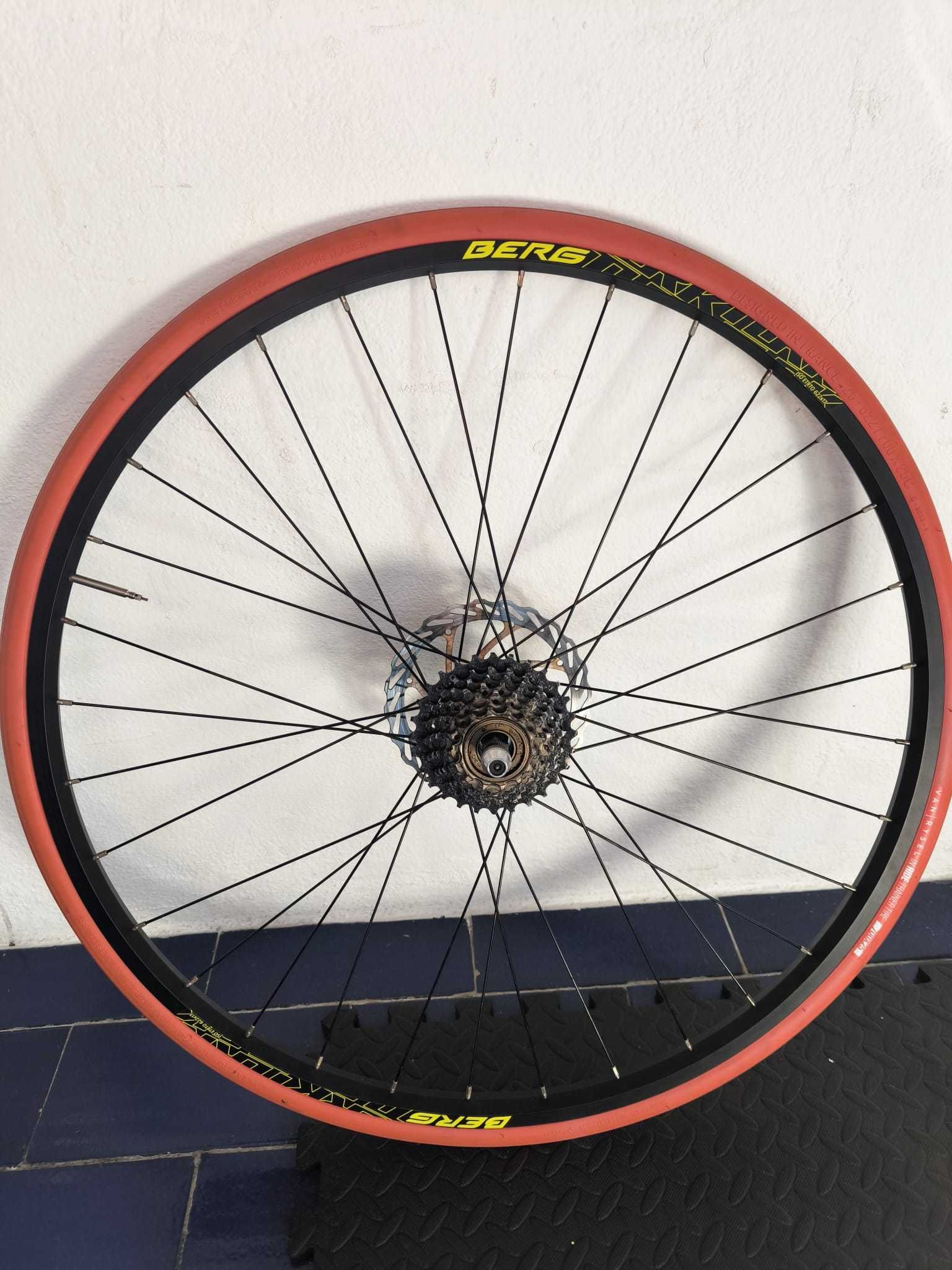 Roda completa para Rolo de treino pneu 29'+PneuBTT ,cassete de 7v SHIM