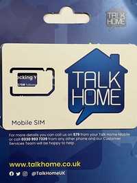 Talk Home talkhome BEZ REJESTRACJI Prepaid Card 1000 min + SMS UE