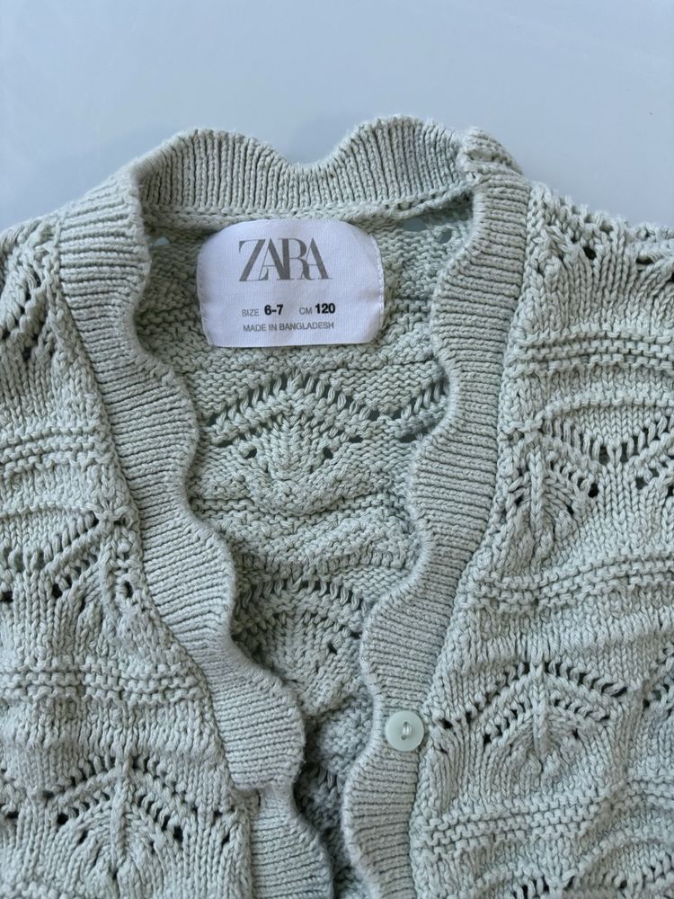 2 x sweterek zara 122 128 azurowy romatyczny