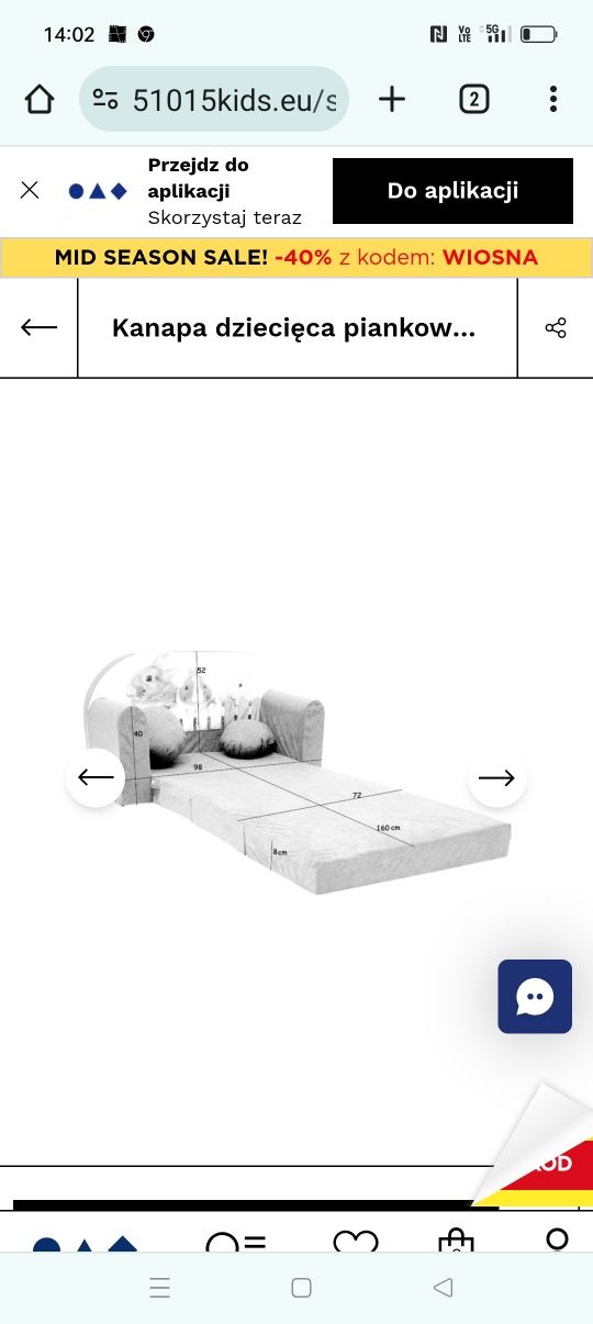 Kanapa dziecięca piankowa z Lego