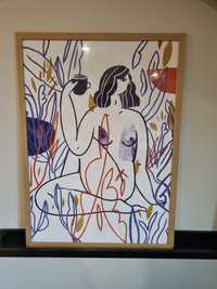 Plakat z ramą kobieta abstrakcja 50x70 cm