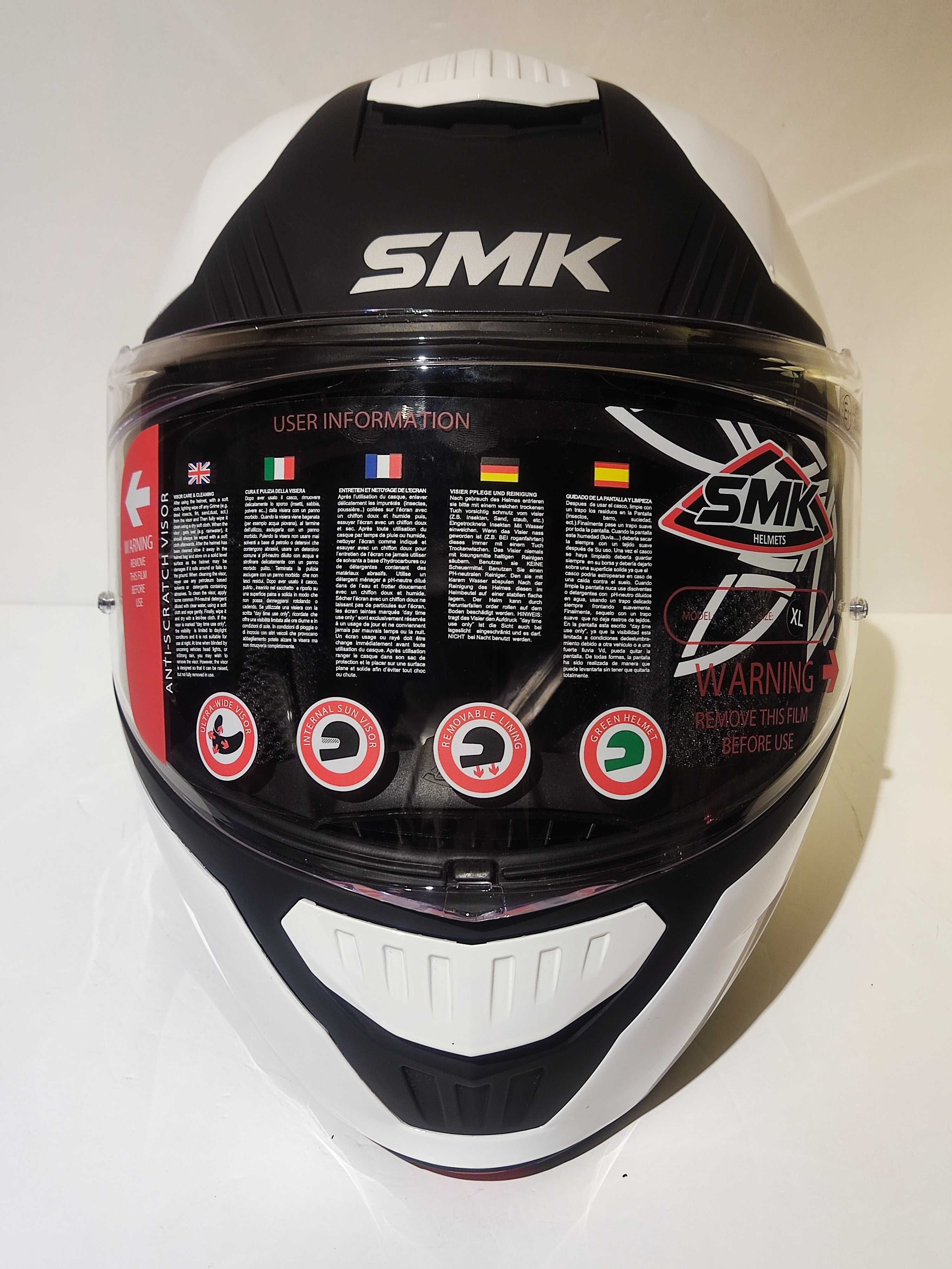 Capacete SMK modular dupla homologação P/J mota scooter novo