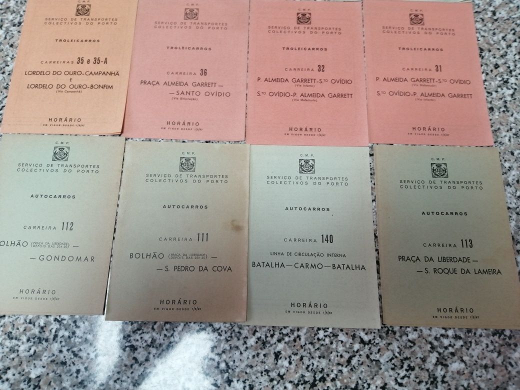 Horários dos autocarros do ano 1967