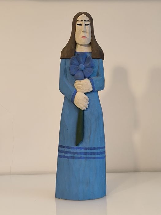 Jan Kowalski Iława Rzeźba ludowa sygnowa nagroda Kolberga drewniana