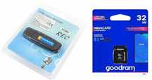 Dyktafon Pendrive podsłuch szpieg + Karta 32GB * Gotowy zestaw