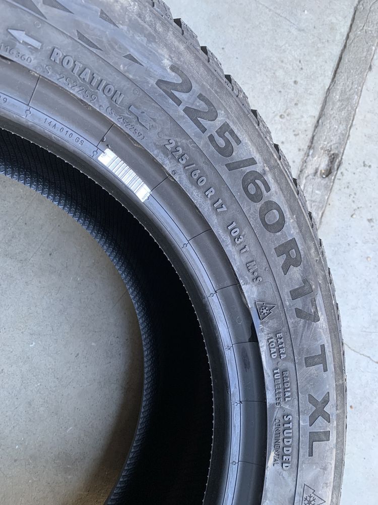 (4шт) нові 225/60R17 Continental IceContact 3 (103T XL) шип зимові