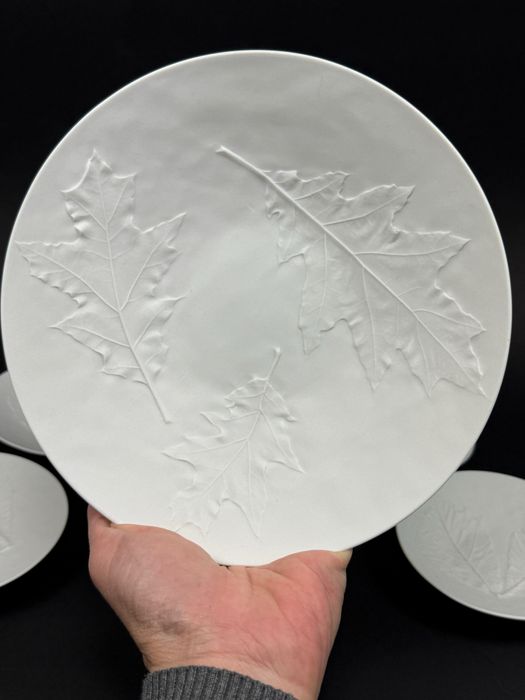 Zestaw 6 misek porcelana biskwitowa Hutschereuther liść